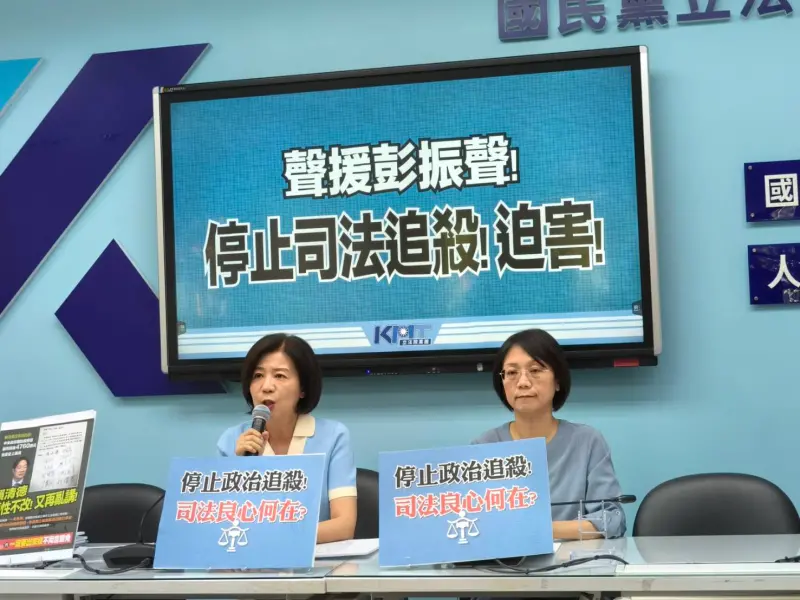 ▲國民黨團聲援彭振聲。（圖／國民黨團提供）