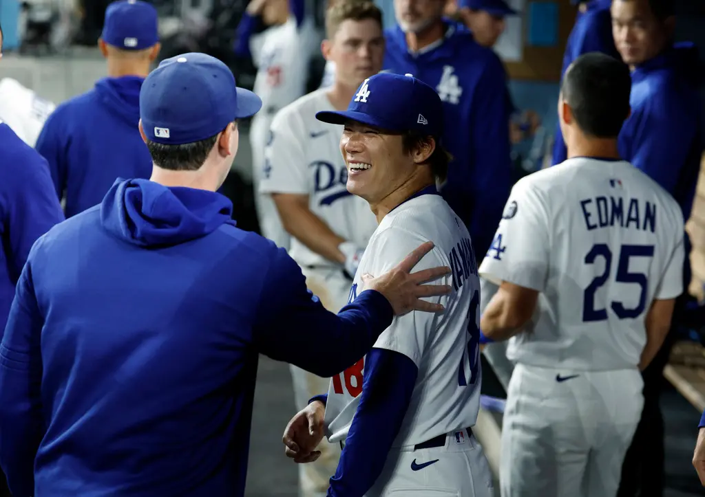 ▲山本則繳出7局失1分、8次三振的優質先發，摘下個人本季第8勝。兩人賽後互相盛讚，大谷直言：「由伸真的投得很棒，我很高興能和他一起為球隊貢獻」，山本提及明星賽則謙虛表示：「若能入選明星賽，將是無上的榮耀。」（圖／美聯社／達志影像）