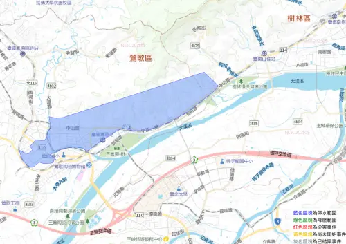 ▲新北市7月4日停水影響戶數約9,881戶，影響範圍如圖。（圖／自來水公司）