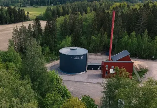 ▲目前世界最大的沙子電池在南部小鎮波爾奈寧（Pornainen），高約13公尺、直徑15公尺。（圖／翻攝Polar Night Energy）