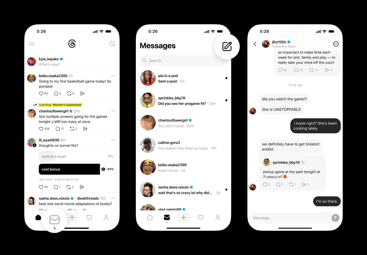 ▲Threads即將推出私訊功能。（圖／翻攝@threads）