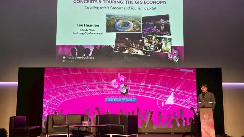 ▲高雄市副市長李懷仁赴英行銷演唱會經濟，向全球產業推介高雄場館優勢。（圖／高市府文化局提供）