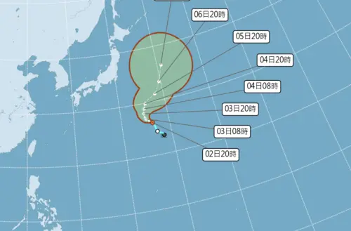 木恩颱風生成後,路徑將朝北北西移動,對台灣、日本皆沒有影響。(圖/中央氣象署) ▲木恩颱風生成後,路徑將朝北北西移動,對台灣、日本皆沒有影響。(圖/中央氣象署)