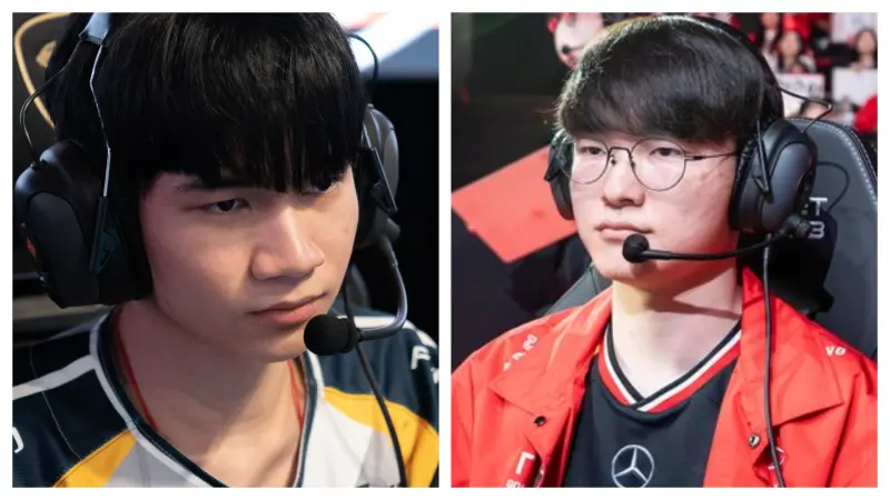 ▲CFO明日早上8點迎戰強敵T1，CFO中路選手HongQ（左）剛年滿18歲，將對決29歲的電競傳奇Faker，兩人年齡相差近一輪，成為有趣對比。（圖／CFO提供、LOL wiki）