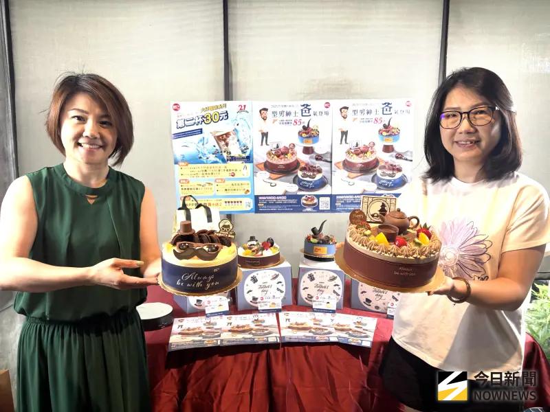 ▲85℃以「型男紳士 爸氣登場」為主題，推出四款平價造型蛋糕，不同造型與口味，提供消費者選擇。（圖／記者金武鳳攝，2025.7.3)