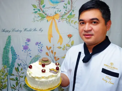 ▲裕元花園酒店父親節限定款蛋糕「樸實匠心」，從風味延伸至情感，層層堆疊父親的厚愛。（圖／業者提供）