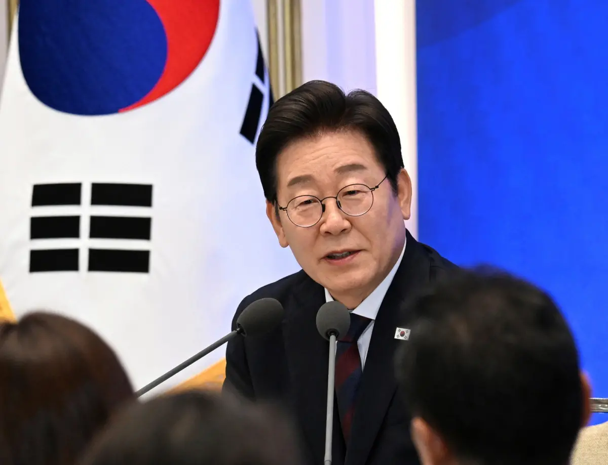 ▲韓國總統李在明3日舉行上任滿月記者會，韓國政商界普遍關注與美國的關稅談判進度。（圖／美聯社／達志影像）