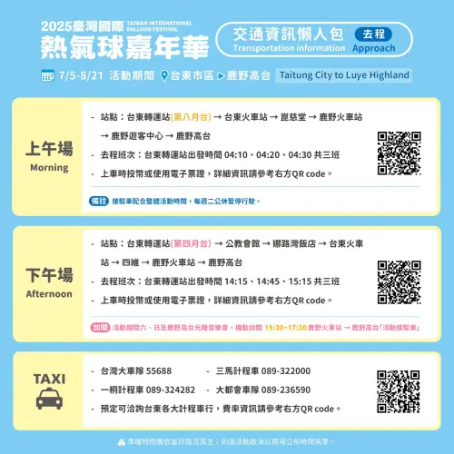 ▲臺灣國際熱氣球嘉年華交通資訊懶人包（去程）（圖／取自台灣國際熱氣球嘉年華臉書）
