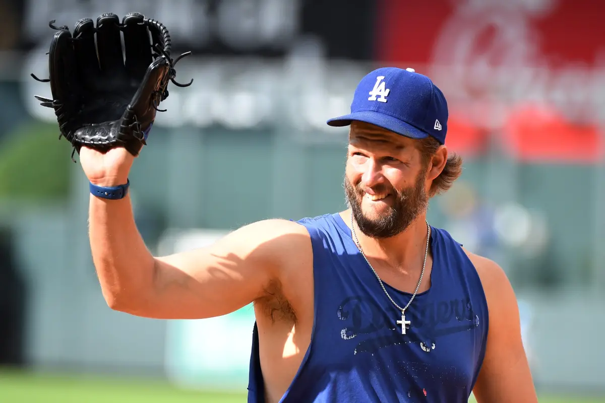 ▲柯蕭達成生涯3000K里程碑，他賽前極致自律與固定儀式再度引發話題，只為投出「世界上最難打的球」。（圖／路透／達志影像）