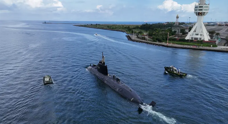 ▲海鯤號潛艦進行第3次海試。(圖/台船提供)