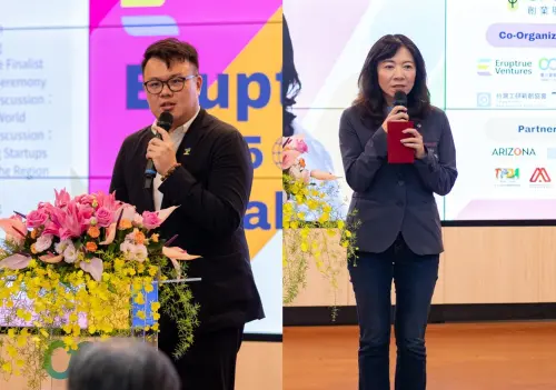 ▲臺北市產發局局長陳俊安（左）、桃園青年局長侯佳齡蒞臨亞洲區總決賽為選手加油。（圖／萬里雲提供）