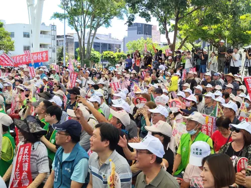 ▲護國大遶境誓師出發記者會，罷團出席力挺。（圖／記者陳佩君攝，2025.07.04）