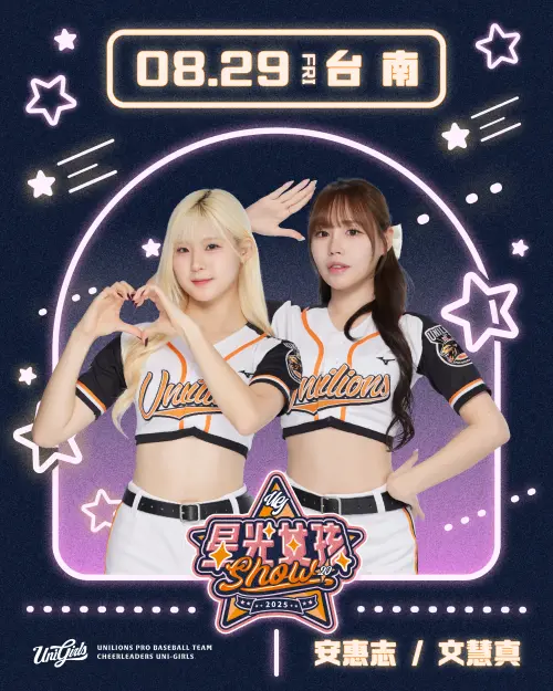 ▲統一獅Unigirls的安惠志、文慧真組 。（圖／統一獅提供）