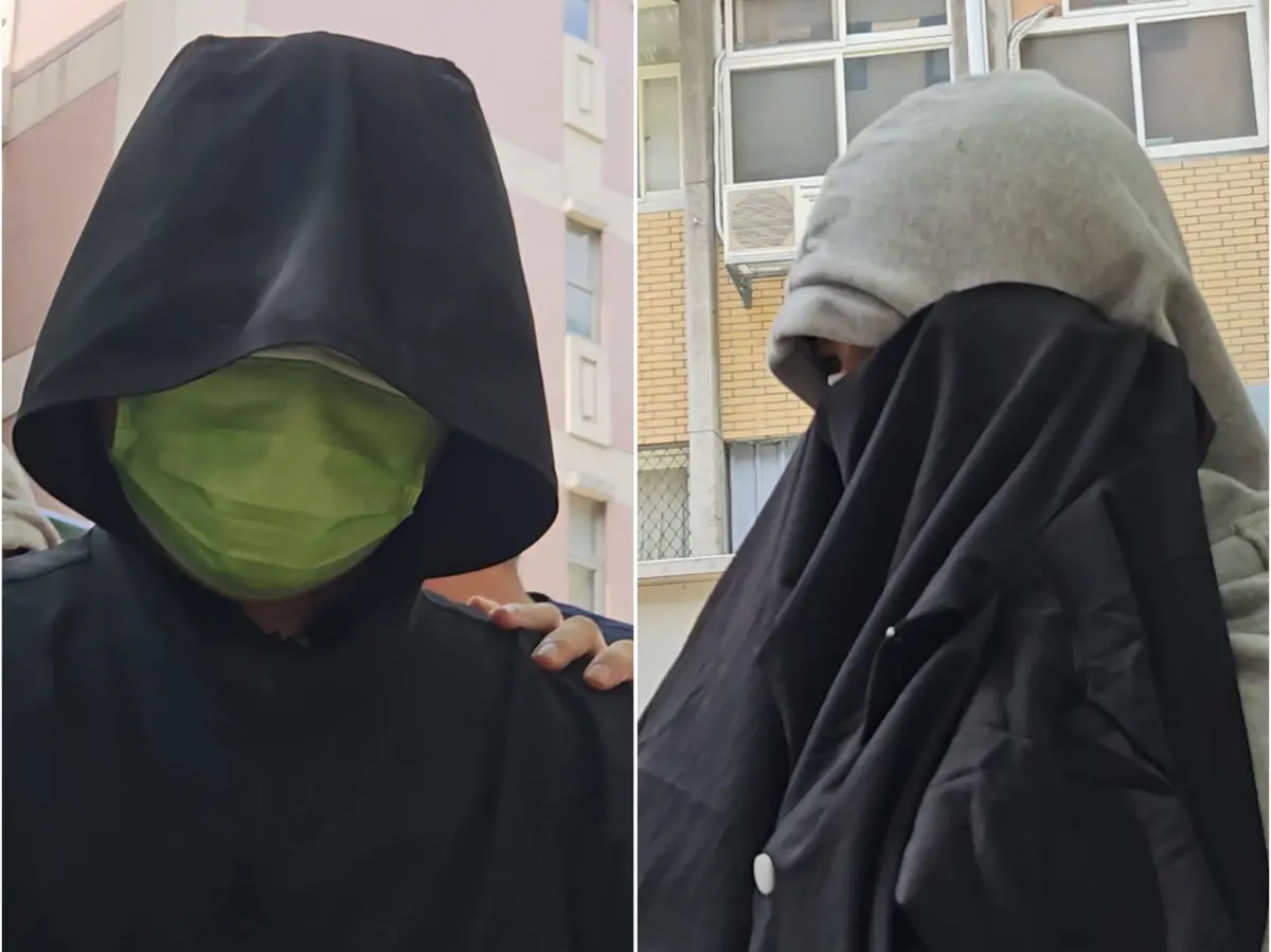 ▲周姓房仲（左）、女友林姓前護理師（右）涉嫌加工製圖恐嚇京華城案檢察官。（圖／記者劉松霖攝）