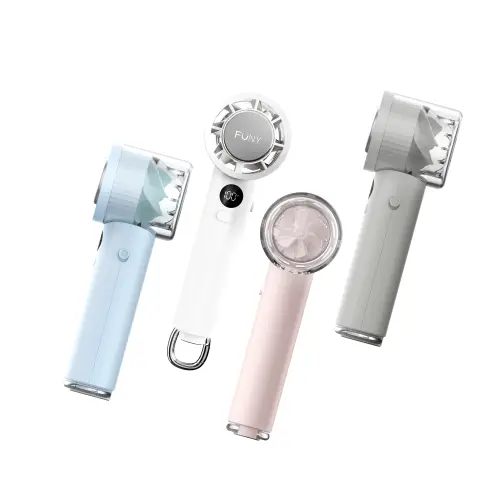 ▲FUNY冰晶渦輪手持風扇，售價1,190元，是台隆手創館製冷風扇六月銷額亞軍。（圖／HANDS提供）