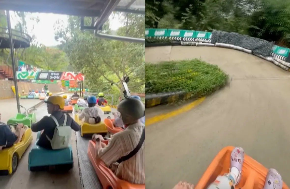 ▲一位遊客分享在越南瑪利歐賽車風格的卡丁車賽道上飛馳的驚險時刻。（圖／翻攝自影片）
