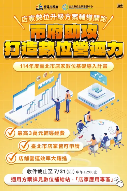 ▲台北市店家數位升級方案輔導開跑，最高補助3萬元。（圖／臺北市產業發展局提供）