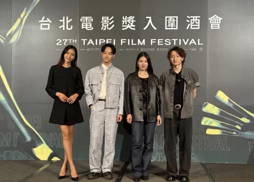 ▲入圍本屆北影最佳新演員的黃珮琪（左起）、劉修甫、梁湘華、林政勳，對於「7月5日末日預言」有不同的應對態度。（圖／記者蘇詠智攝）