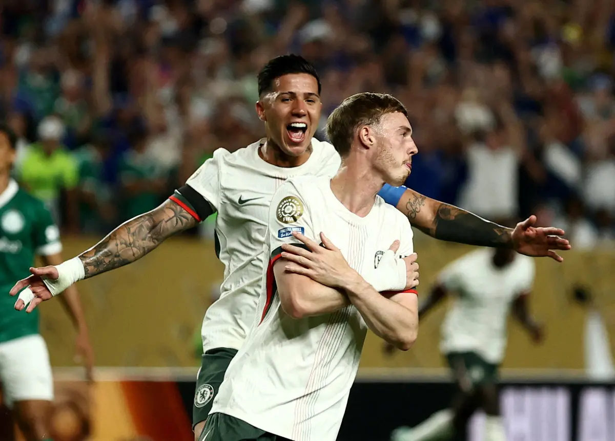 ▲切爾西2：1險勝帕梅拉斯挺進世俱盃4強，終場前烏龍球成關鍵戲碼，Palmer與Estevao對轟世界波，費城上演精彩激戰。（圖／路透／達志影像）