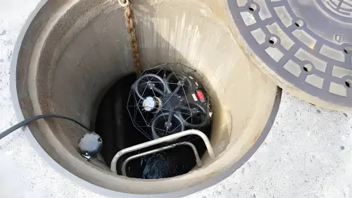 ▲國土署首次運用防撞無人機飛入下水道進行探勘。（圖／國土署提供）