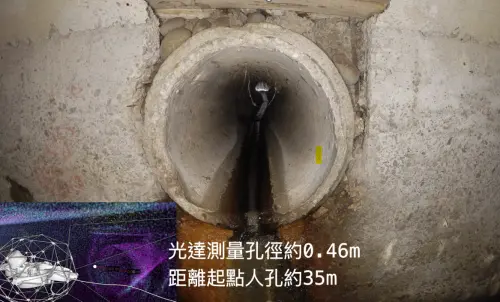 ▲並使用光達資料測量連接管位置及尺寸。（圖／國土署提供）