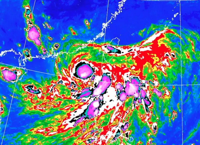 ▲丹娜絲颱風（Danas）逐漸逼近台灣，預計今（5）晚20時30分將發布「陸上警報」，明日下午丹娜絲颱風暴風圈就有可能觸陸。（圖／取自中央氣象署）