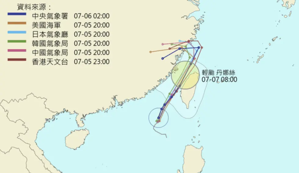 ▲丹娜絲颱風（Danas，菲律賓提供）成為2025年第一個侵襲台灣的颱風，路徑在歷史颱風資料來看非常罕見。（圖／取自NCDR）