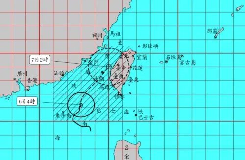 ▲丹娜絲颱風逐步向台灣逼近。（圖/中央氣象署）