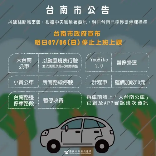 大台南公車今日將以颱風班表行駛,並依風雨及路況機動調整。(圖/運轉台南好交通) ▲大台南公車今日將以颱風班表行駛,並依風雨及路況機動調整。(圖/運轉台南好交通)