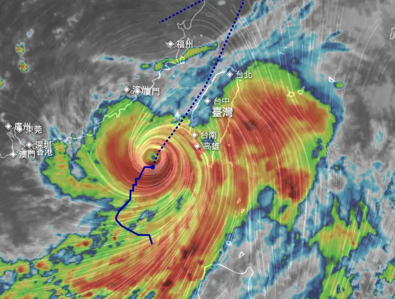 ▲丹娜絲颱風路徑不斷往台灣修正，始終不能排除中心登陸的可能。（圖／翻攝NCDR）