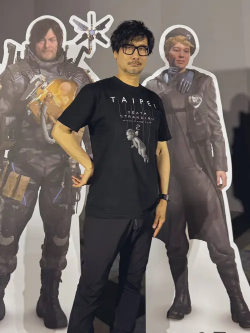 ▲今（6）日小島秀夫目前人在台北西門町登場展開全球巡迴見面會活動「DEATH STRANDING WORLD STRAND TOUR 2」。