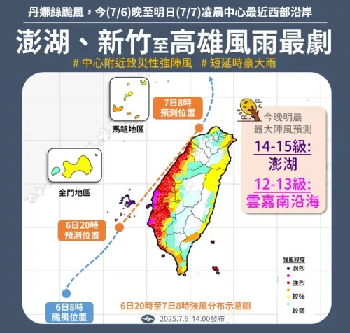 ▲丹娜絲颱風影響。(圖/中央氣象署) ▲丹娜絲颱風影響。(圖/中央氣象署)