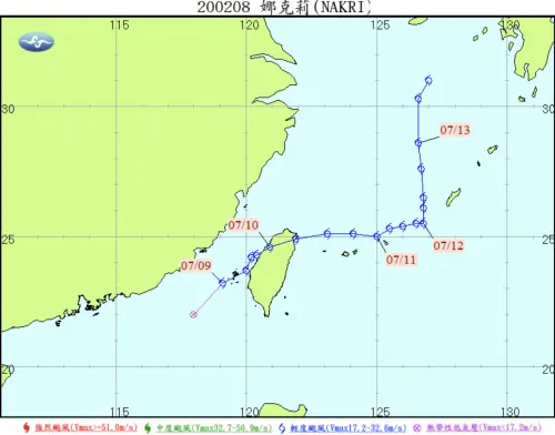 ▲2002年的娜克莉颱風，是目前歷史上「從台灣海峽登陸台灣地點最北端」的颱風。（圖／中央氣象署）
