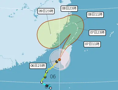 颱風丹娜絲動態／深夜登陸台灣！今挑戰護國神山　這時段風雨趨緩