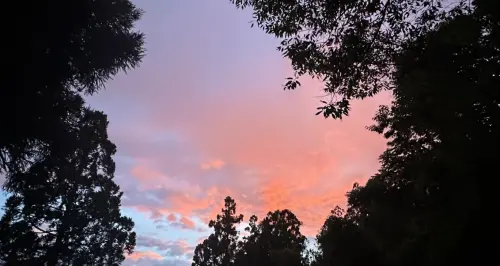 ▲清境農場上空在颱風前夕出現罕見的火燒雲奇景。（圖／清境農場提供，2025.07.07）