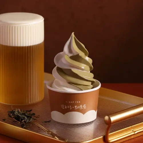 ▲再睡5分鐘「NAP!n ICE 霜淇淋」每份29元療癒優惠價（原價45元）。（圖／再睡5分鐘提供）