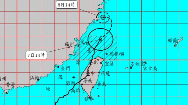 ▲颱風丹娜絲遠離台灣，中央氣象署在晚間17時30分宣布解除海上颱風警報。（圖／中央氣象署）