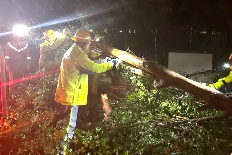 ▲台電高雄區營業處轄區高達30274戶停電，正全力搶修中。(圖／台電高雄區營業處提供)