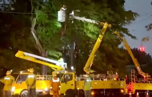 ▲台電高雄區營業處進行搶修中。(圖／台電高雄區營業處提供)