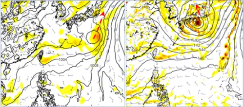 ▲模擬圖顯示,日本南方海面有熱帶系統,但即使有所發展,亦與台灣無關。(圖/吳德榮提供) ▲模擬圖顯示,日本南方海面有熱帶系統,但即使有所發展,亦與台灣無關。(圖/吳德榮提供)
