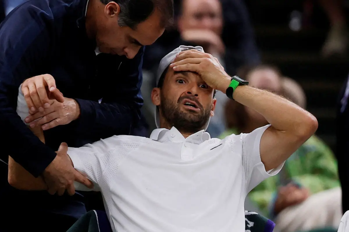 ▲Dimitrov在溫網16強領先兩盤情況下因傷退賽，連5場大滿貫因傷中止，Sinner賽後受訪一段真情告白，令全場球迷一陣鼻酸。（圖／路透／達志影像）