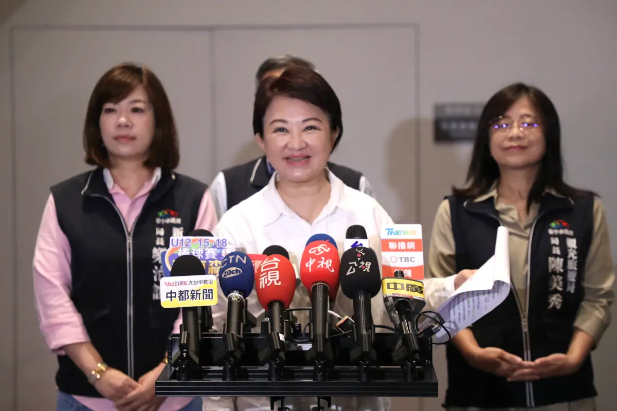 ▲台中市長盧秀燕開心地宣布，今年國慶晚會將在台中市圓滿劇場舉行。（圖／台中市政府提供，2025.07.08）