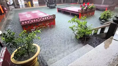 ▲彰化鹿港天后宮嚴重淹水。（圖／翻攝自張偉東臉書）