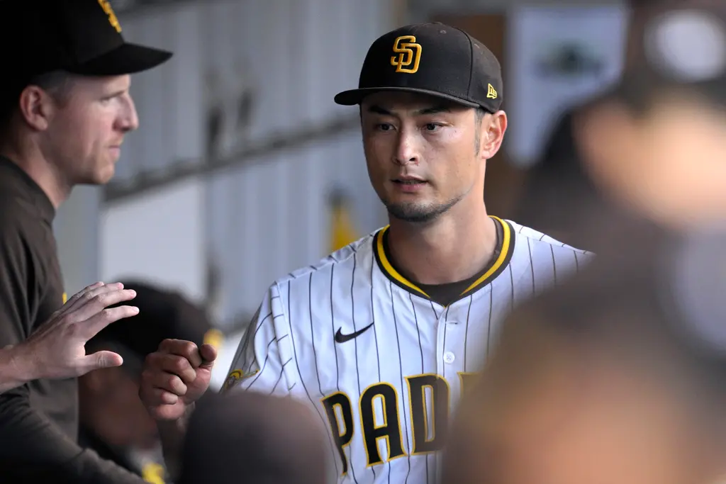 ▲效力MLB美國職棒大聯盟（Major League Baseball）聖地牙哥教士投手達比修有於今（8）日完成本季首次亮相，經歷長時間的復健後，終於重返大聯盟投手丘。（圖／美聯社／達志影像）