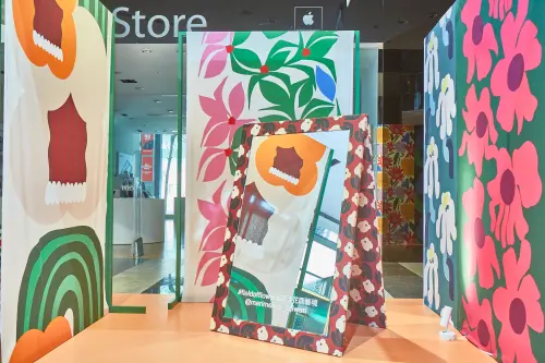 Marimekko花間藝境展快閃店開幕!新光三越A11一招免費入場送貼紙 ▲可愛的Marimekko印花變成最佳打卡框。(圖/Marimekko提供)