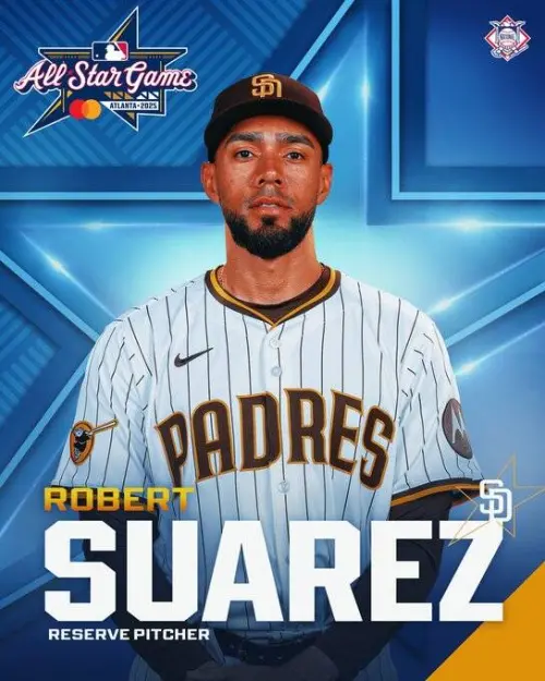 Robert Suarez頂替受傷的Chris Sale入選明星賽。(圖/截自MLB X) ▲Robert Suarez頂替受傷的Chris Sale入選明星賽。(圖/截自MLB X