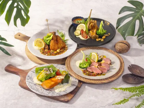 ▲凡年滿55歲以上之民眾，週一至週五於活動期間至台北花園大飯店的「花園thai thai」用餐，出示本人有效身分證件，即可享第二位55折的專屬優惠，並可加價100元起升級主廚精選主餐。（圖/台北花園飯店提供）