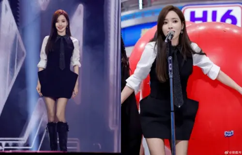 ▲侯佩岑造型大翻車！骨盆兩側多兩塊　遭吐槽：像搞笑道具。（圖／侯佩岑微博）