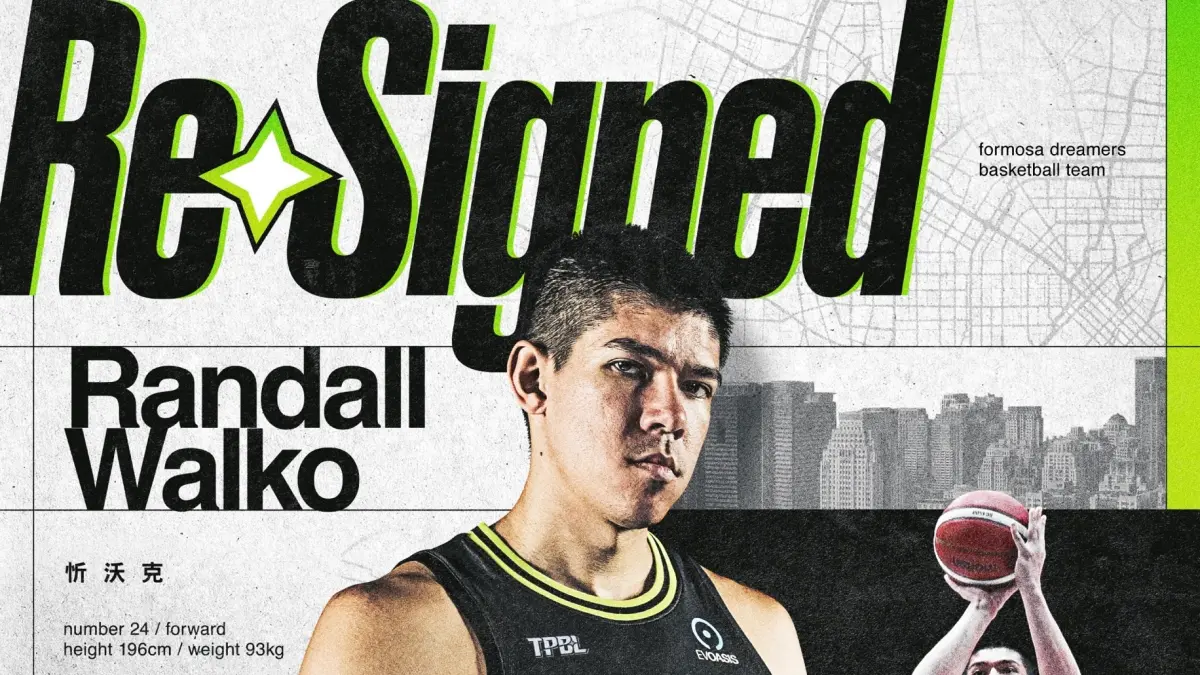 ▲福爾摩沙夢想家球團今(9)日正式宣布，與球員忻沃克(Randall Walko)完成續約，新賽季他將持續身披夢想家戰袍。（圖／福爾摩沙夢想家提供）
