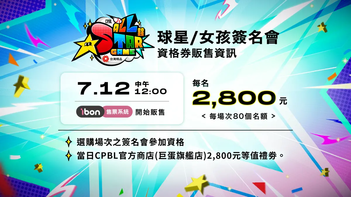 ▲2025 台灣精品中華職棒明星對抗賽將於7月19、20日在臺北大巨蛋舉行，「球星女孩簽名會」也將熱鬧登場，TEAM STAR與TEAM TAIWAN的人氣球星代表，以及六隊啦啦隊女孩代表，將透過簽名為球迷們留下最難忘的回憶。（圖／中華職棒提供）